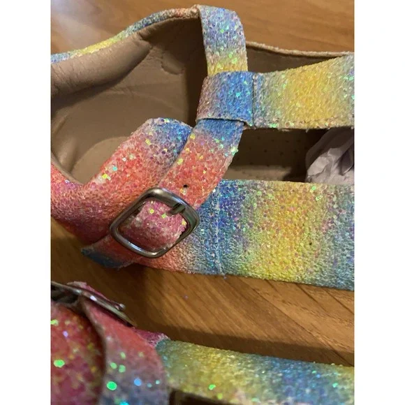 Brand New A Bear‎ Co Girls Sparkle Slip On Shoe Birkenstock Like Look Size 3 - Picture 6 of 12